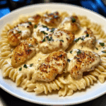 Creamy Garlic Butter Chicken & Rotini in Parmesan Sauce