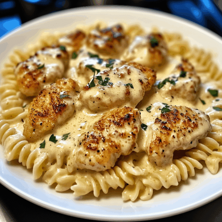 Creamy Garlic Butter Chicken & Rotini in Parmesan Sauce