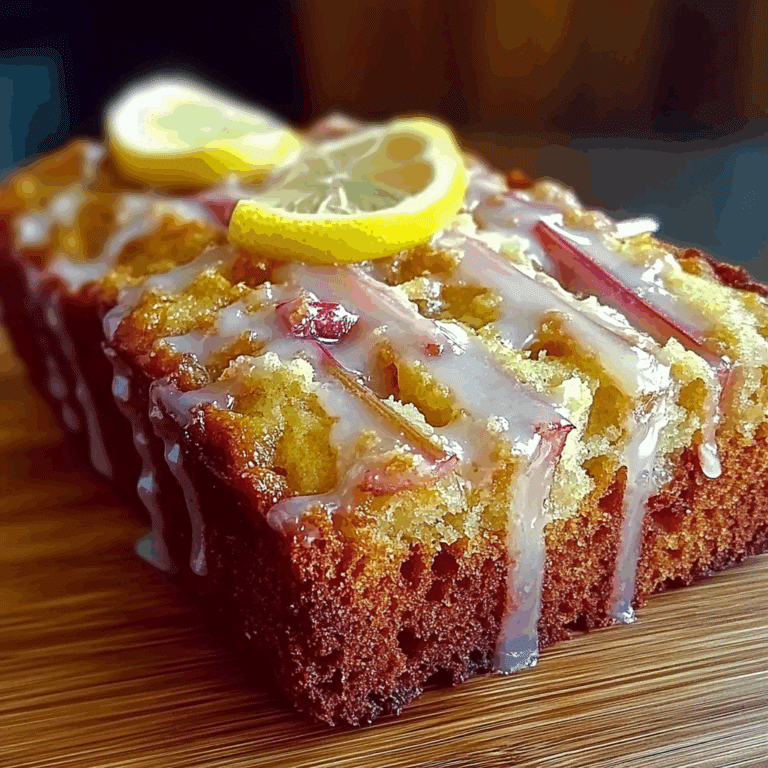 Lemon Rhubarb Loaf with Glaze