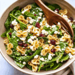 Spinach Pasta Salad with Feta and Cranberries