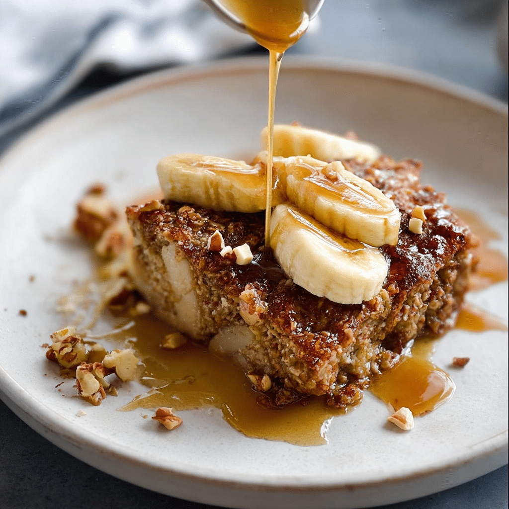 Baked Oats with Banana and Maple Syrup