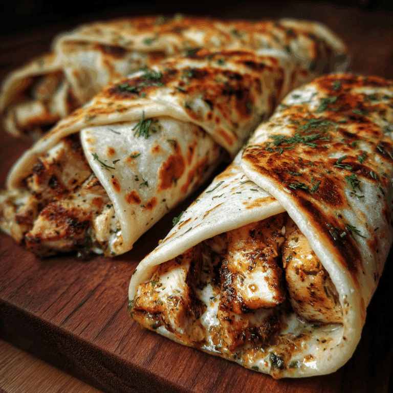 Cheesy Garlic Chicken Wraps
