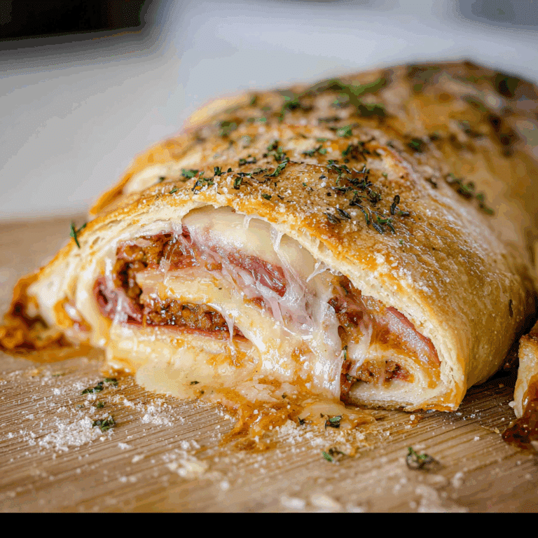 Homemade Stromboli with Cheesy Meat Filling