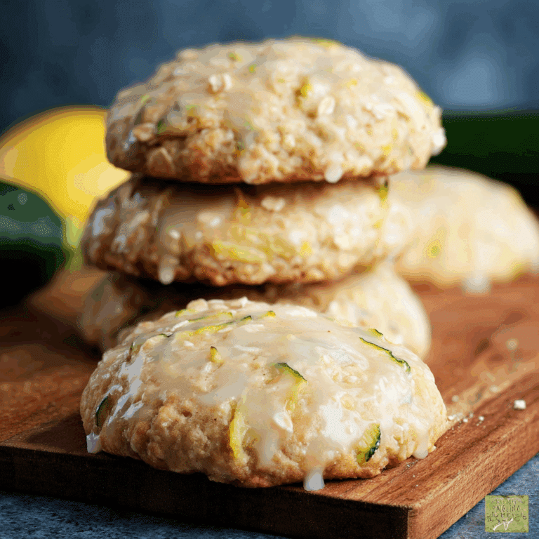 Lemon Glazed Zucchini Cookies with Oats and Citrus