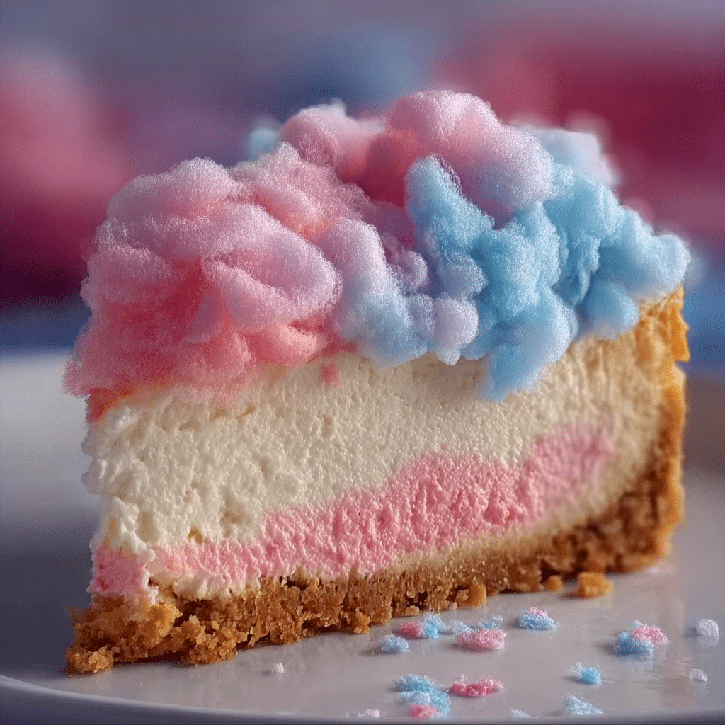 No-Bake Cotton Candy Cheesecake