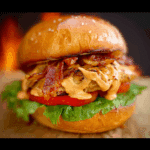 Smash Chicken Burger with Spicy Mayo & Bacon