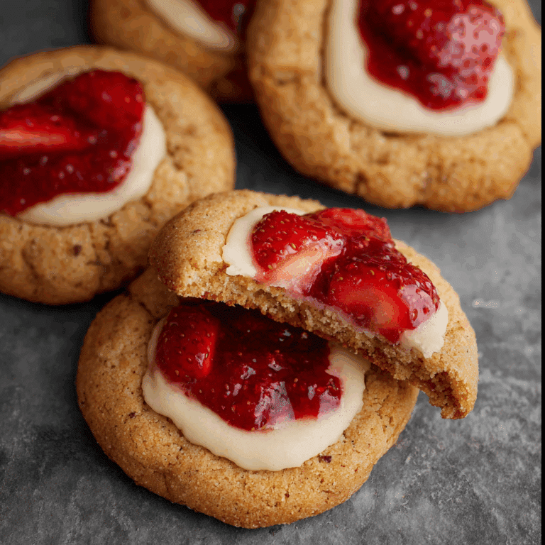 Strawberry Cheesecake Cookies with Jam Filling