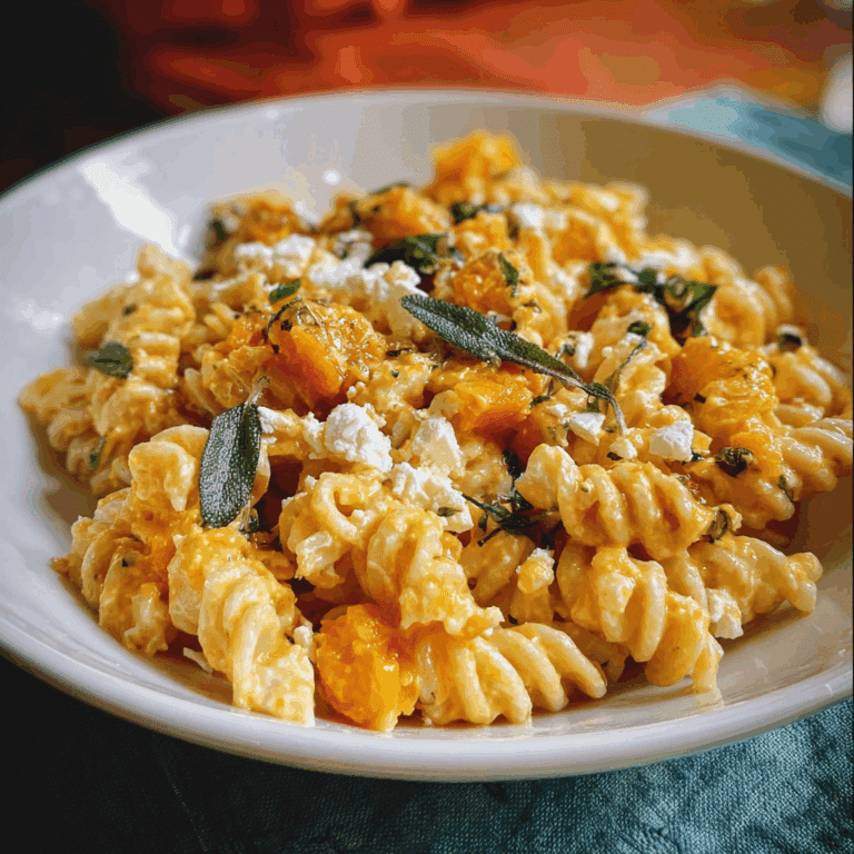 Baked Feta Butternut Squash Pasta with Sage