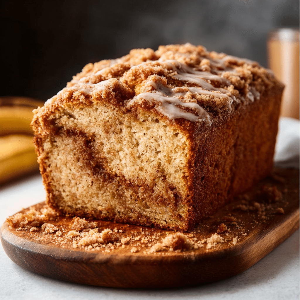 Banana Bread with Cinnamon Crunch Topping