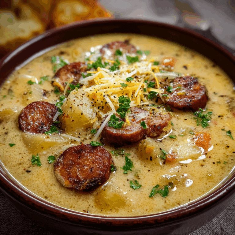 Cajun Potato Soup with Sausage and Cheese