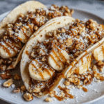 Caramel Banana Nuts Tacos