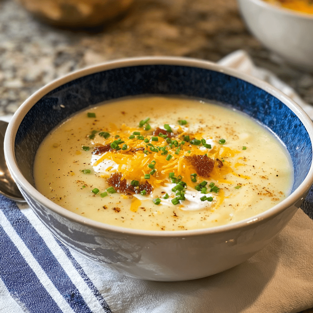 Cheddar Garlic Potato Soup