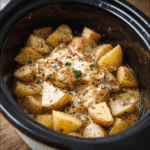 Crockpot Garlic Parmesan Chicken and Potatoes