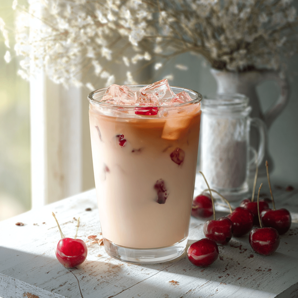 Iced Cherry Chai Latte