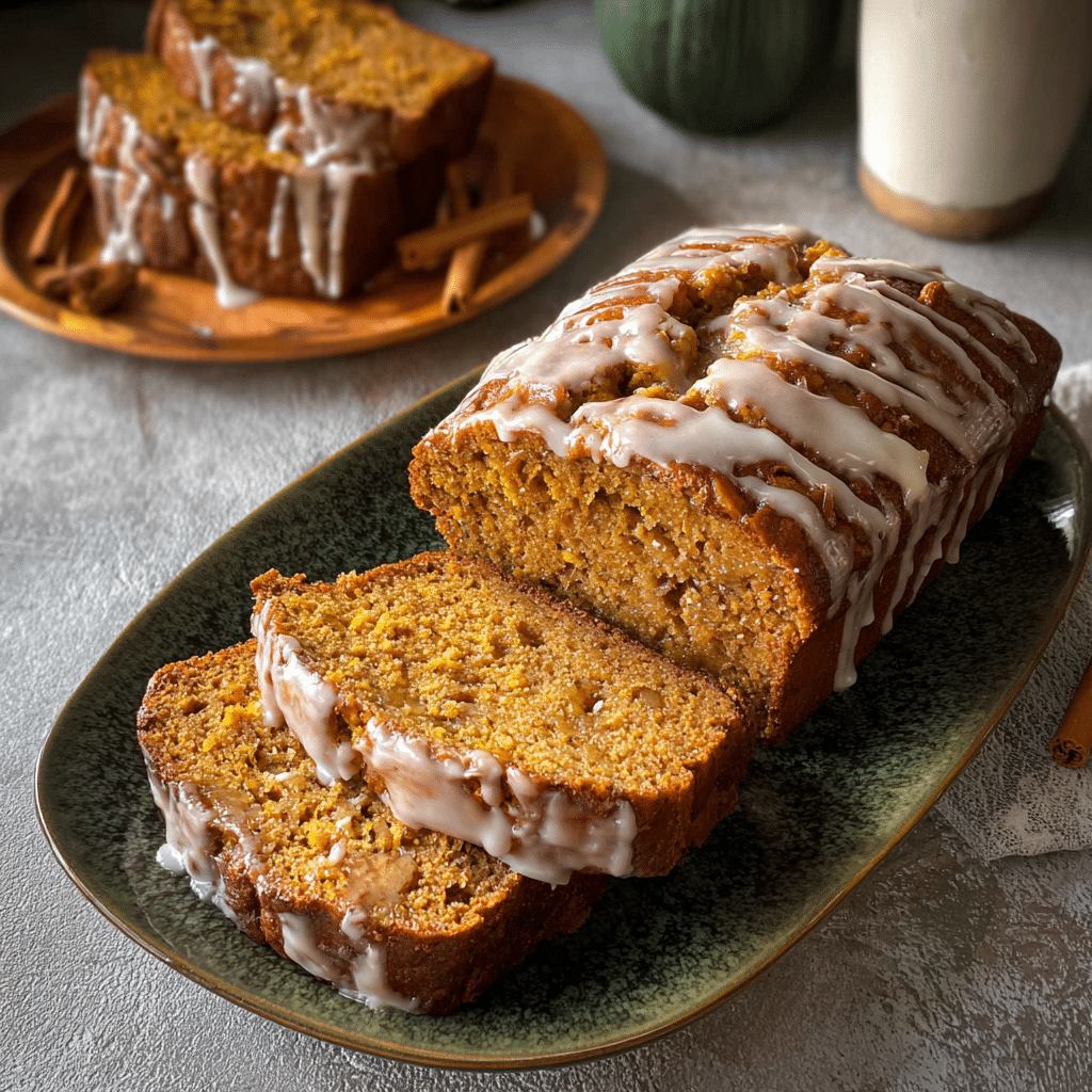Pumpkin Banana Bread with Maple Glaze