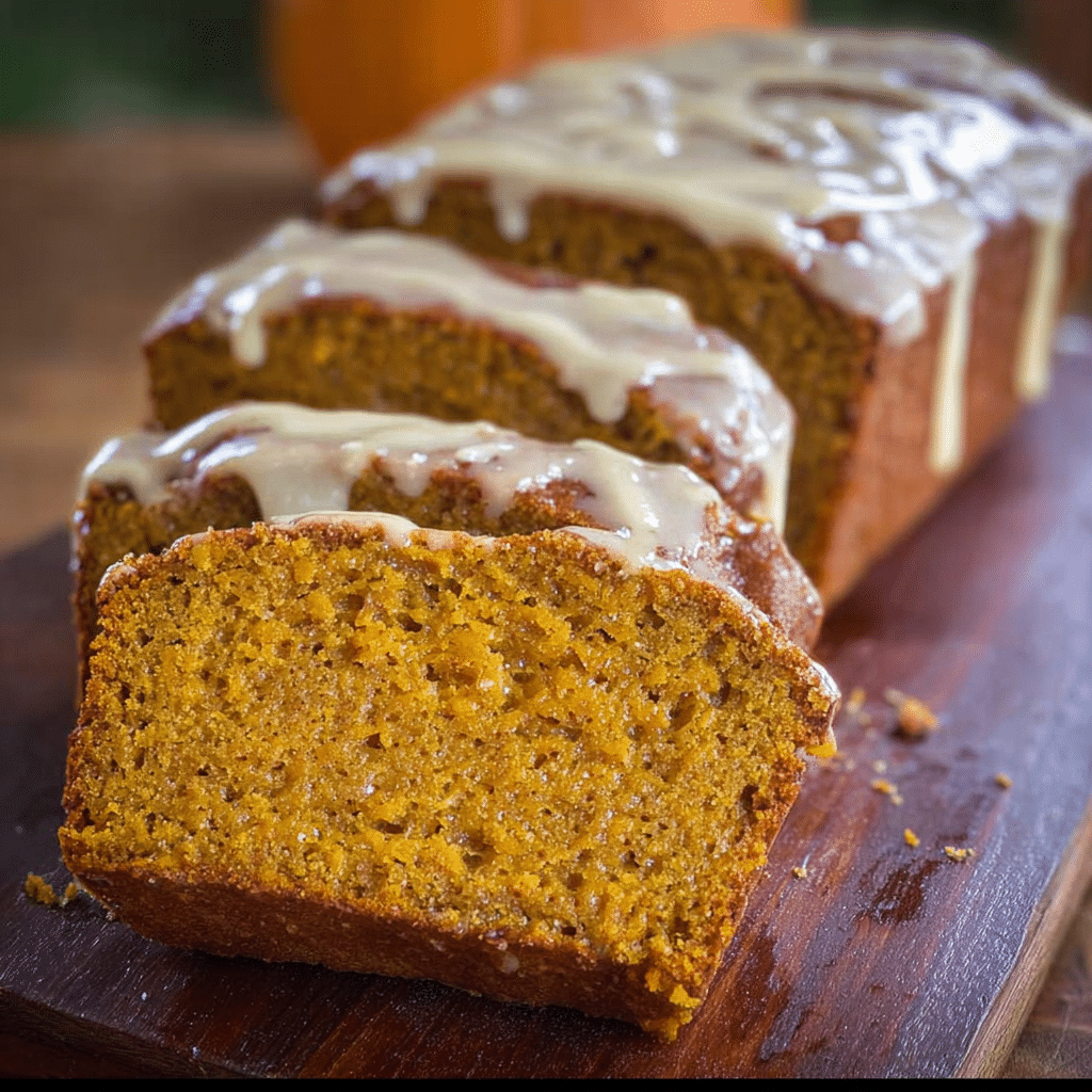 Pumpkin Bread with Brown Butter Maple Glaze