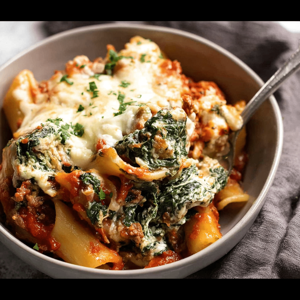 Ricotta Spinach Beef Pasta