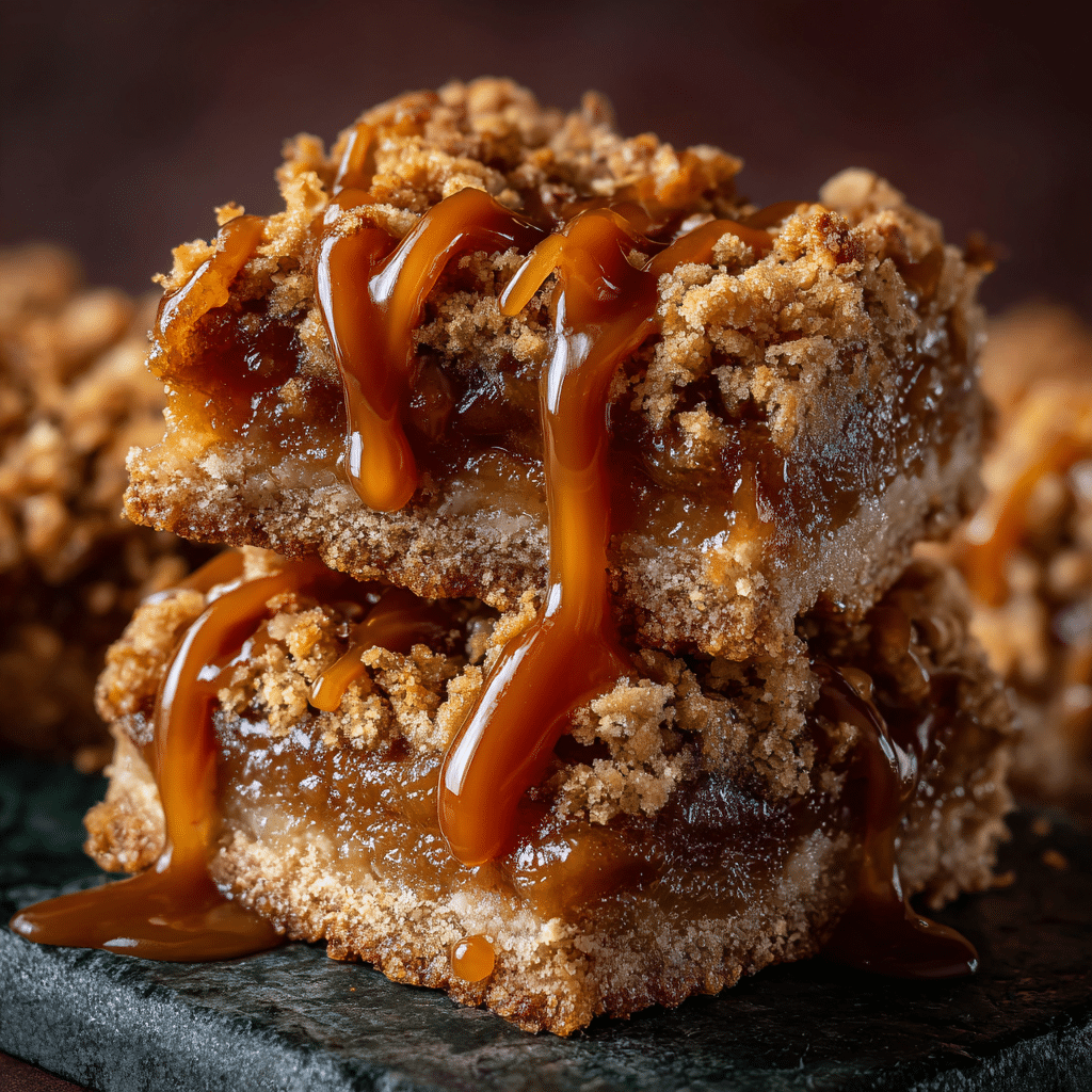Salted Caramel Apple Crumble Bars