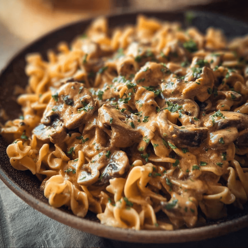 Vegan Mushroom Stroganoff with Coconut Sauce