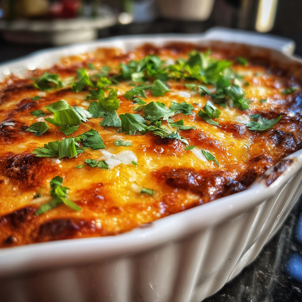 Baked Chicken Enchilada Bean Dip