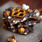 Chocolate Bark with Popcorn and Pretzels