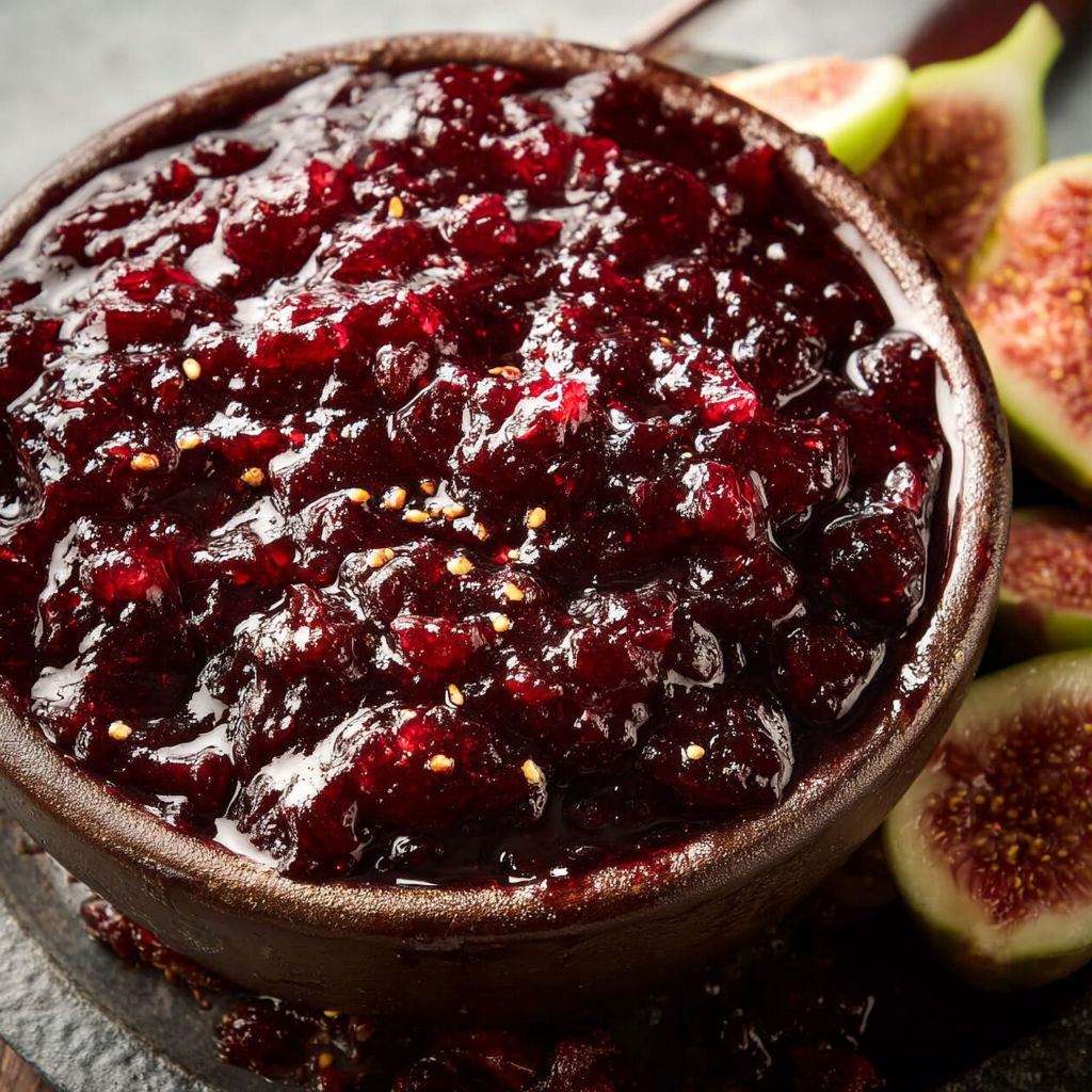 Cranberry Chutney with Figs and Jalapeño