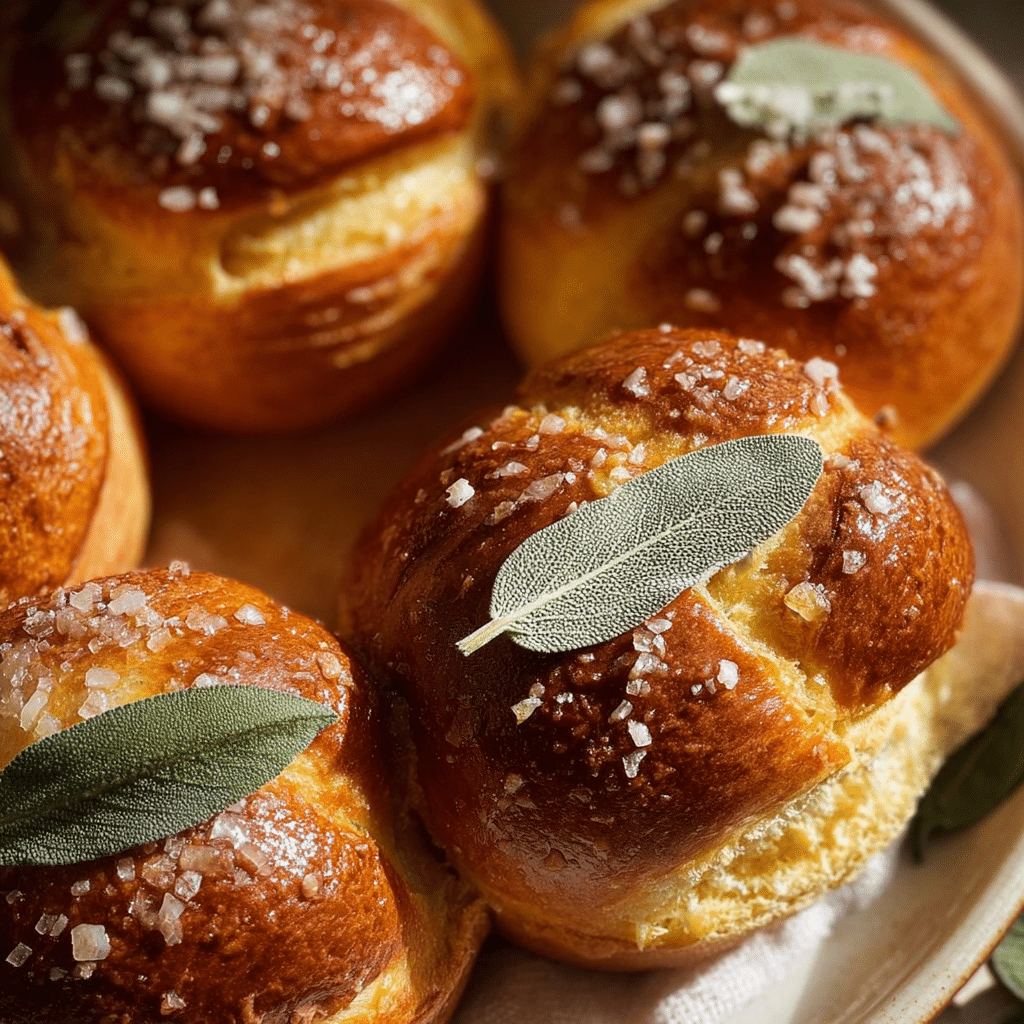 Salted Sage Honey Butter Brioche Rolls