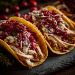 Thanksgiving Leftover Turkey Tacos with Cranberry Slaw
