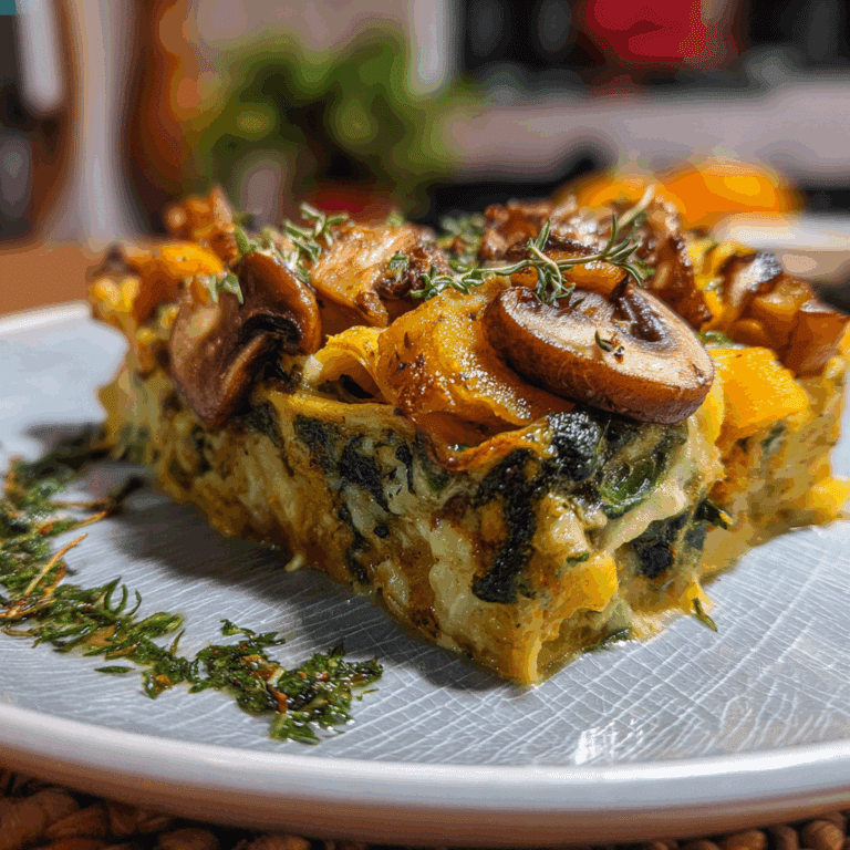 Butternut Squash Lasagna with Mushrooms and Spinach