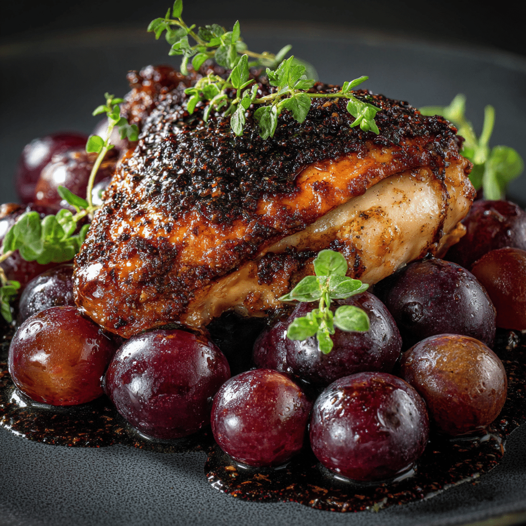 Pan-Roasted Chicken with Balsamic Grapes