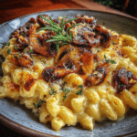 Truffle Mac and Cheese with Sauteed Mushrooms