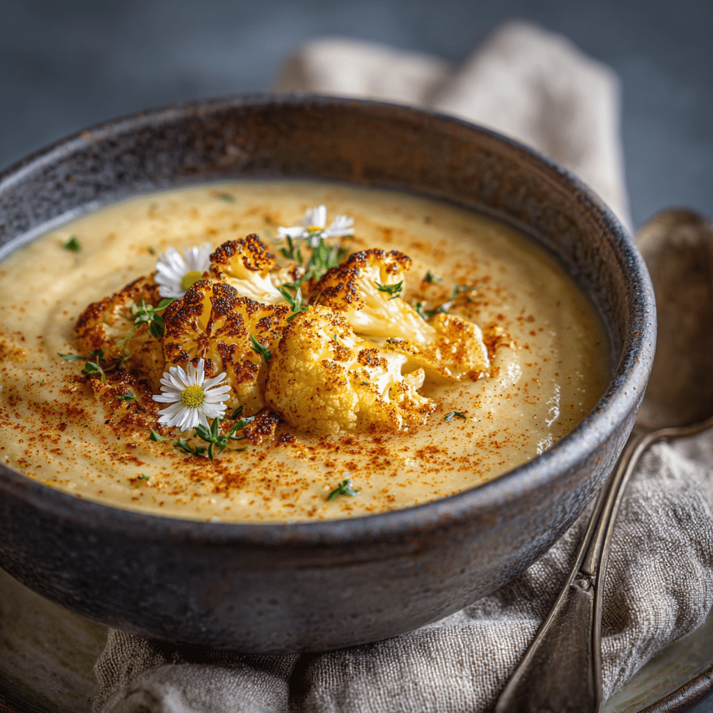 Vegan Potato Soup with Cauliflower and Smoked Paprika